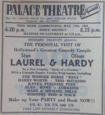 Western Independent Plymouth Palace Theatre block advert May 1954